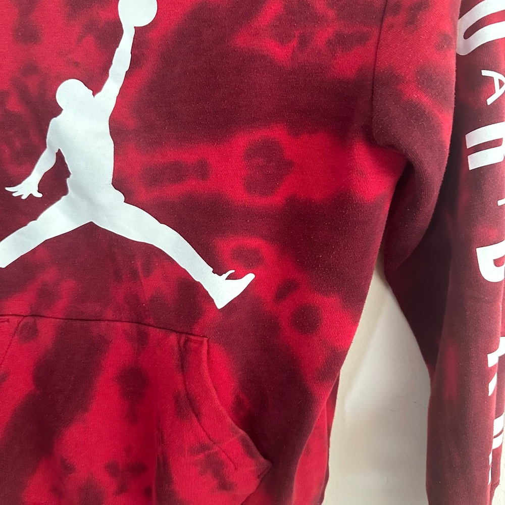 Red and Black Tie-Dye Jumpman Hoodie JORDAN SIZE S (BOY) - Picture 5 of 8
